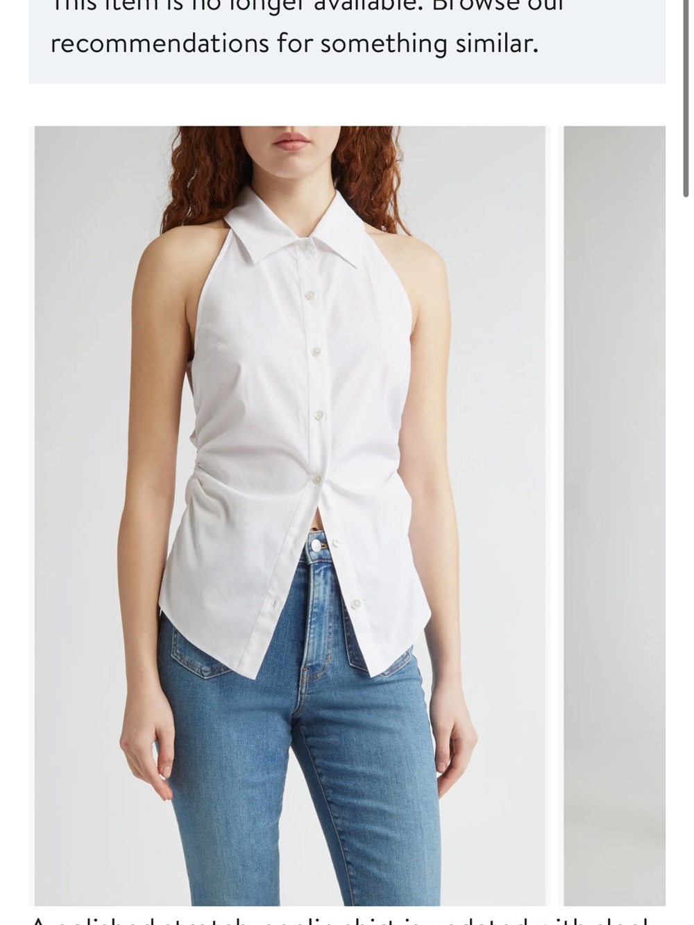 Veronica Beard Regina White Sleeveless Button-Down Poplin Top